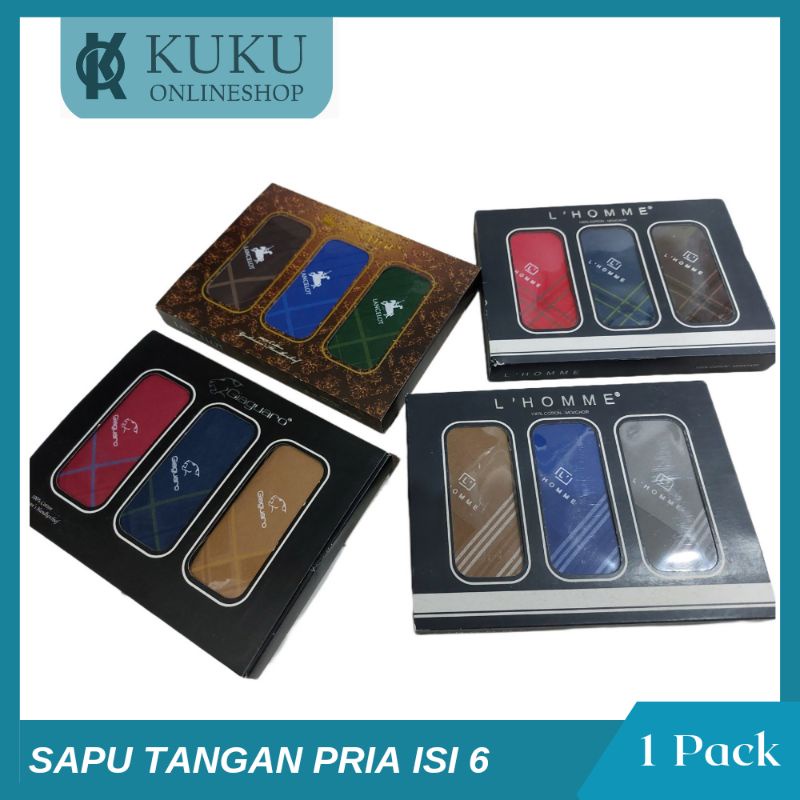 [Isi 6] Sapu Tangan | Handkerchief | Sapu tangan pria katun | Lap muka