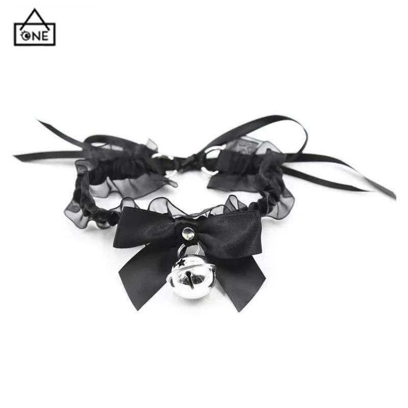 COD❤️Choker Renda Kalung Lonceng Besar Fashion Korea Cosplay Gaya Aksesoris Wanita-A.one