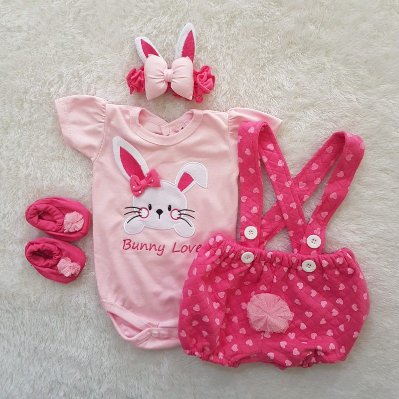 Baju Bayi Bunny love overall