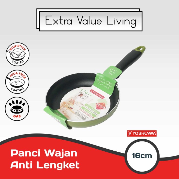 READY BAYAR DITEMPAT YOSHIKAWA Teflon Penggorengan Telur 16 CM Rounded Egg Pan EVL-CL-12-08 KODE1833