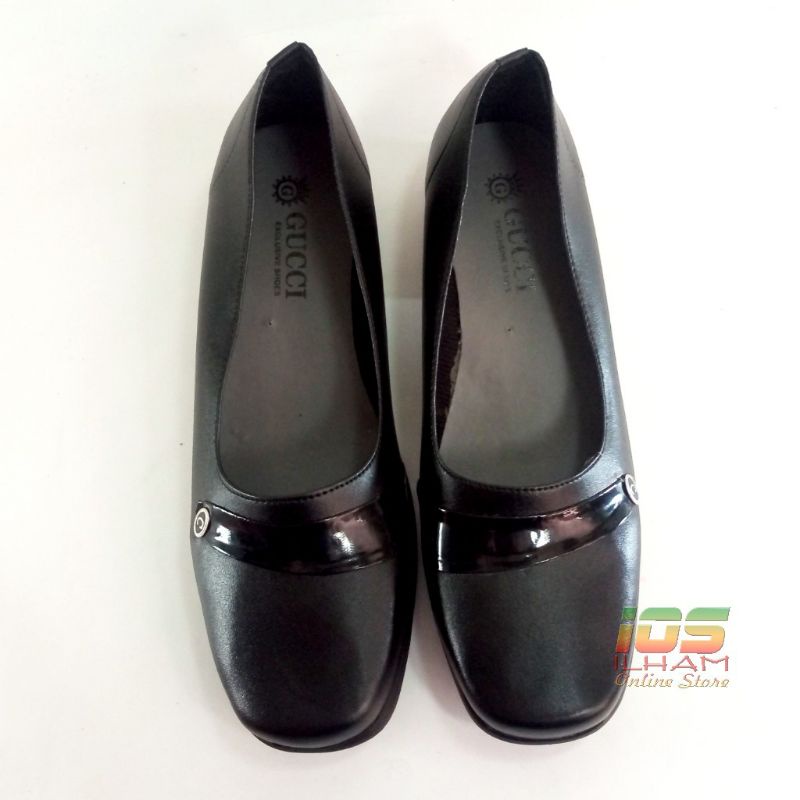 Gucci G.07 Sepatu Pantofel Wanita Guru Kerja Kantor Hak 3 cm Size 37-41