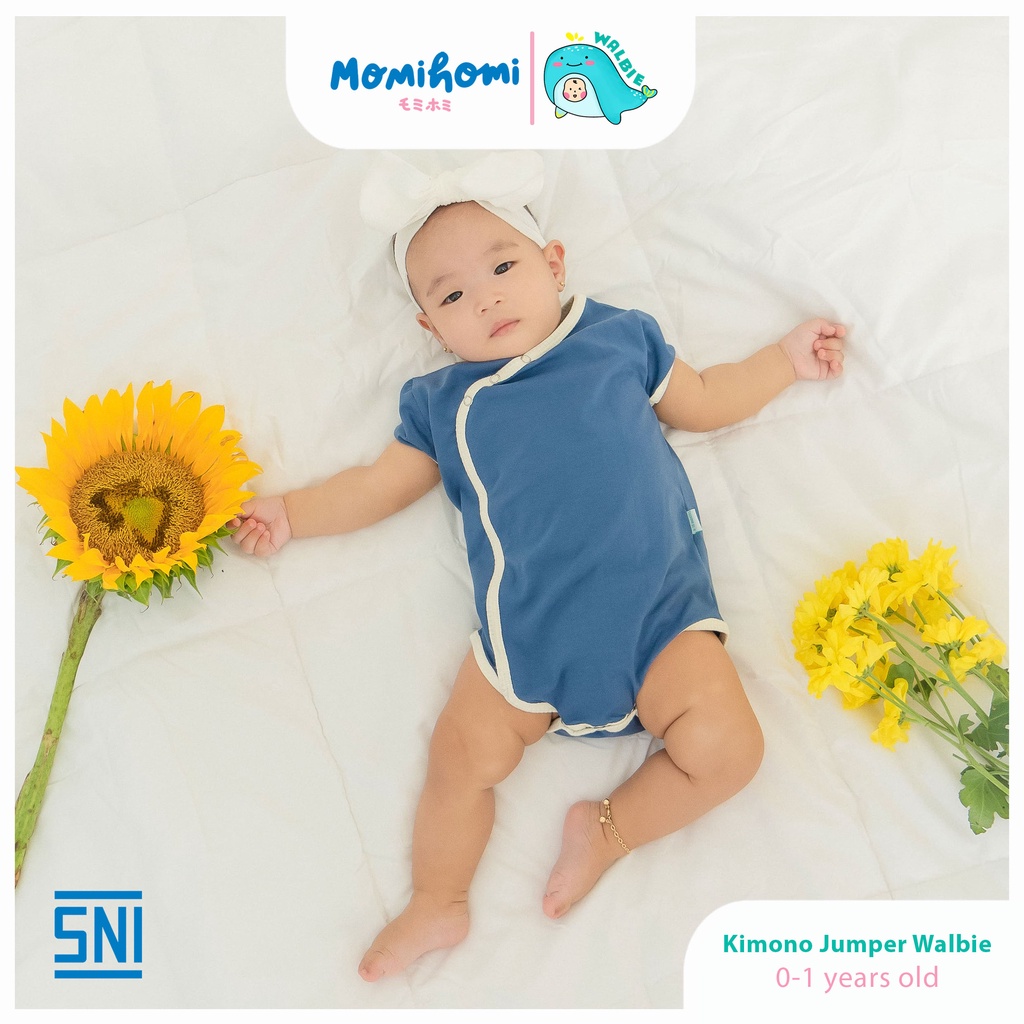 Unisex Walbie Jumper 004 Baju Bayi Kimono (BISA TUKAR SIZE) Suit Romper Jumper Baju Tidur Bayi Bayi New Born Piyama Bayi Jumpsuit Lengan Pendek Lembut Warna Polos pesaing libby uniqlo mooi velvet littlepalmerhaus kids