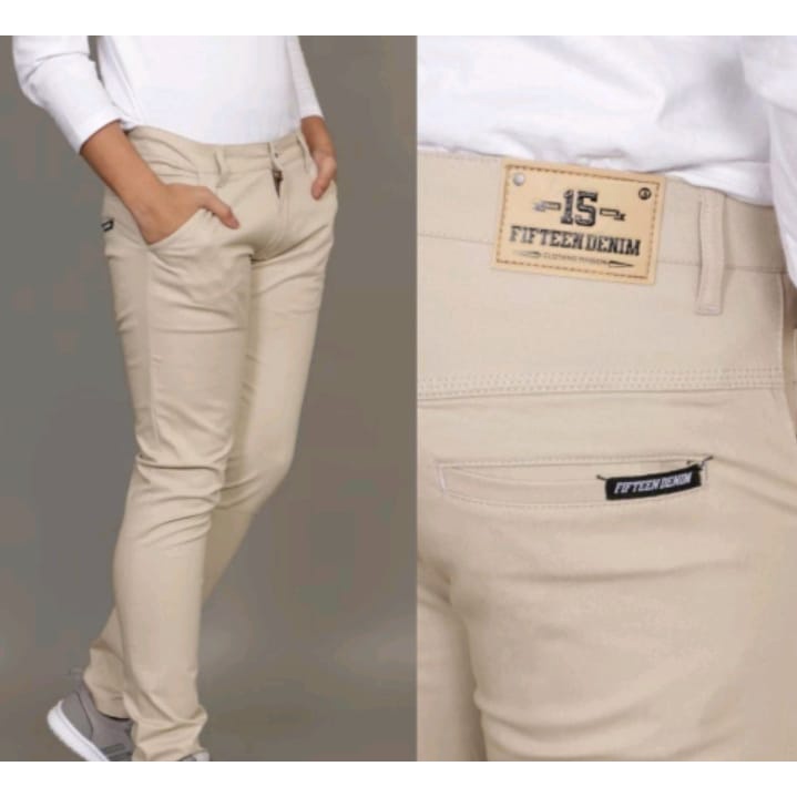 Celana CHINO Panjang FIFTEEN DENIM TERLARIS  FORMAL Pria/ celana chino fifteen denim terbaru