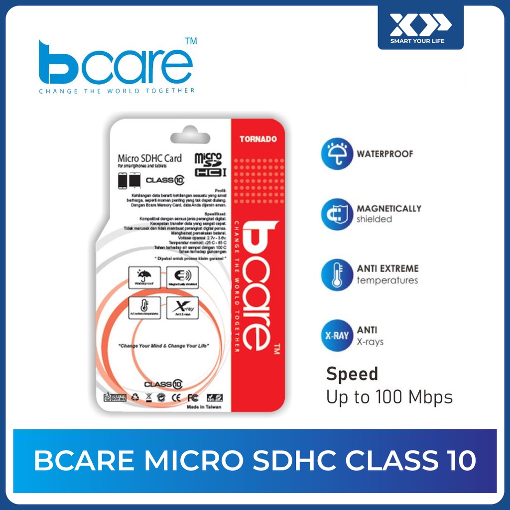 Bcare Micro SD 16GB/32GB/64GB/128GB Class 10 Speed Up to 100Mbps - No Adaptor