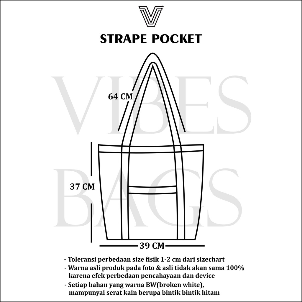 STRAP POCKET ( RESLETING )  (KANVAS TEBAL TOTE BAG )