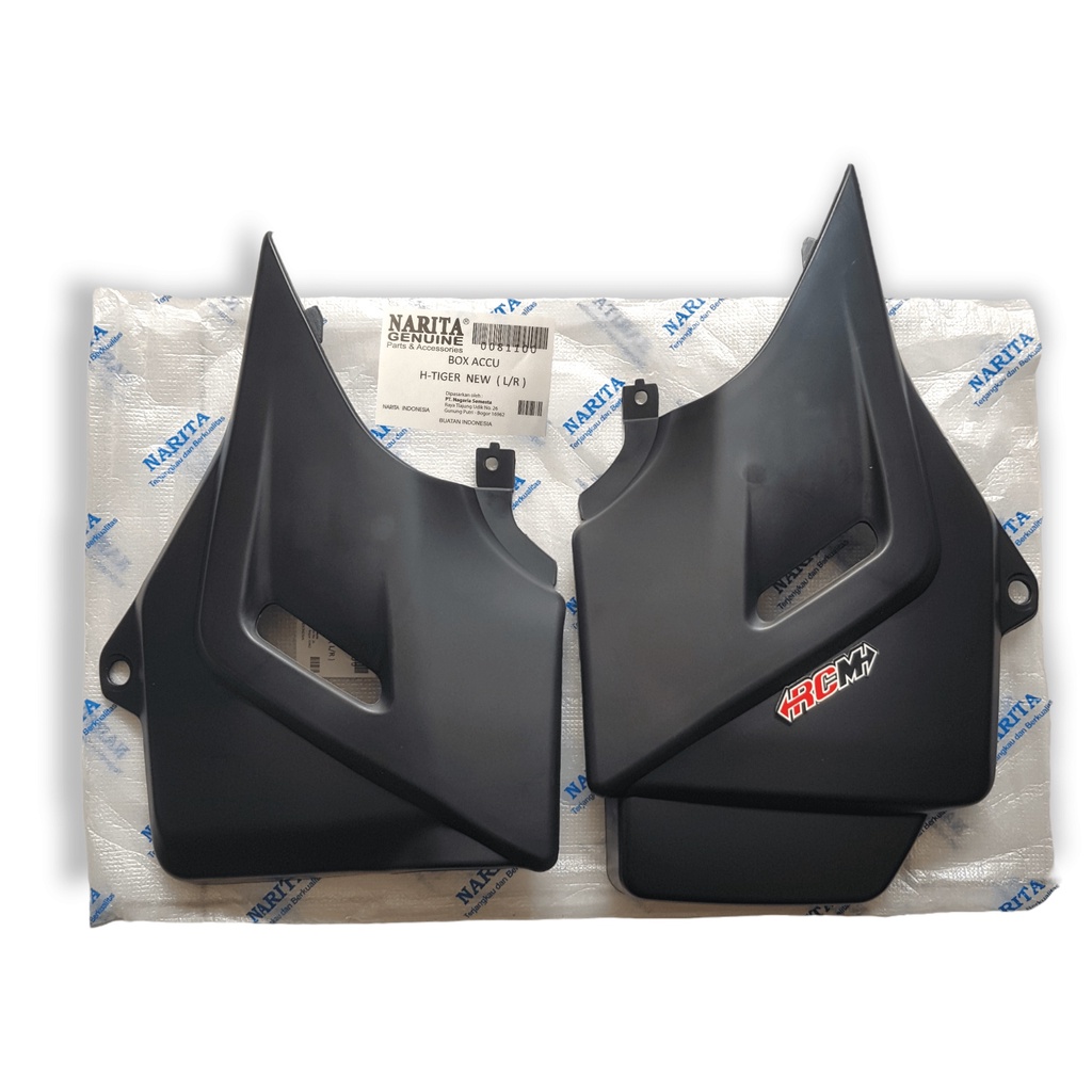 SEPASANG BODY BODI SIDE SAMPING COVER TUTUP BOK BOX AKI ACU ACCU TEPONG KANAN KIRI HONDA TIGER NEW 2000 STD STANDAR HITAM BLACK BEST QUALITY BAHAN TEBAL JAMINAN KUALITAS