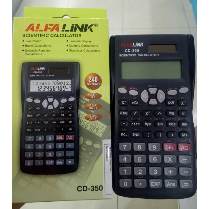 

Alfalink Calculator Scientific CD-350 Kalkulator Sentifik sin cos tan Original Bukan casio