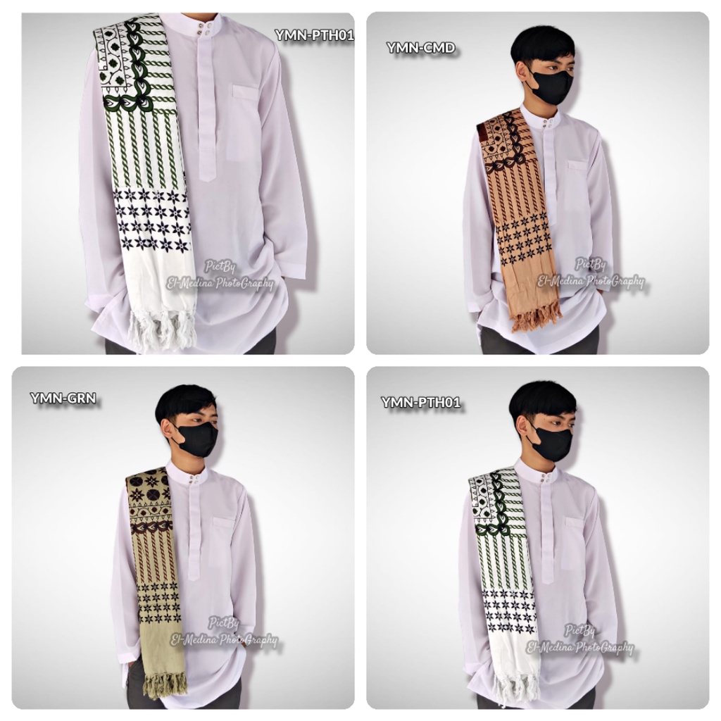 sorban kashmir print putih surban kashmiri printing syal kasmir kasmiri rida solo sorban santri kwal