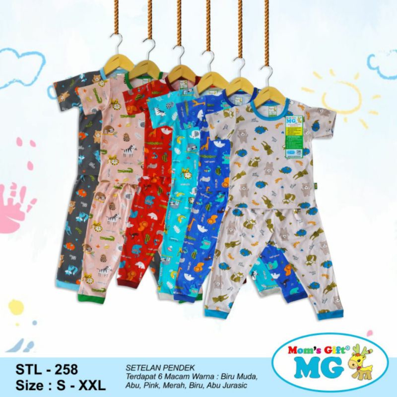 Setelan Baju Pendek Panjang Bayi/Anak Mom's Gift kancing pundak premium - SNI