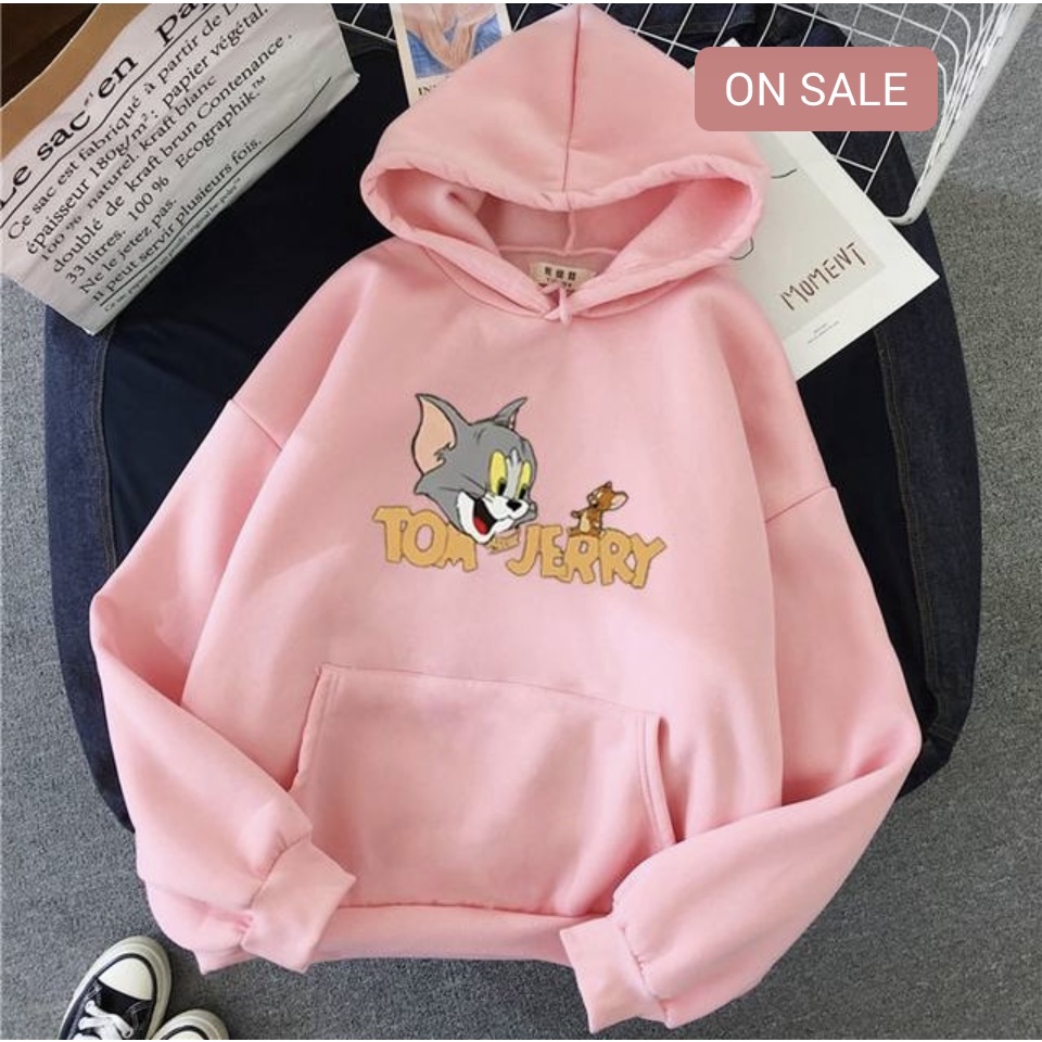 TOMJERRY Jumper Hoodie II  Sweater Hoodie Trendy II Sweter Oblong Topi Sz M - XL ( Pria &amp; Wanita / Anak &amp; Dewasa )