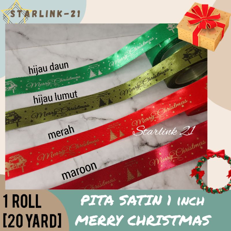 

[ROLL] PITA NATAL | PITA SATIN Merry Christmas 2.5 cm | Pita Hampers