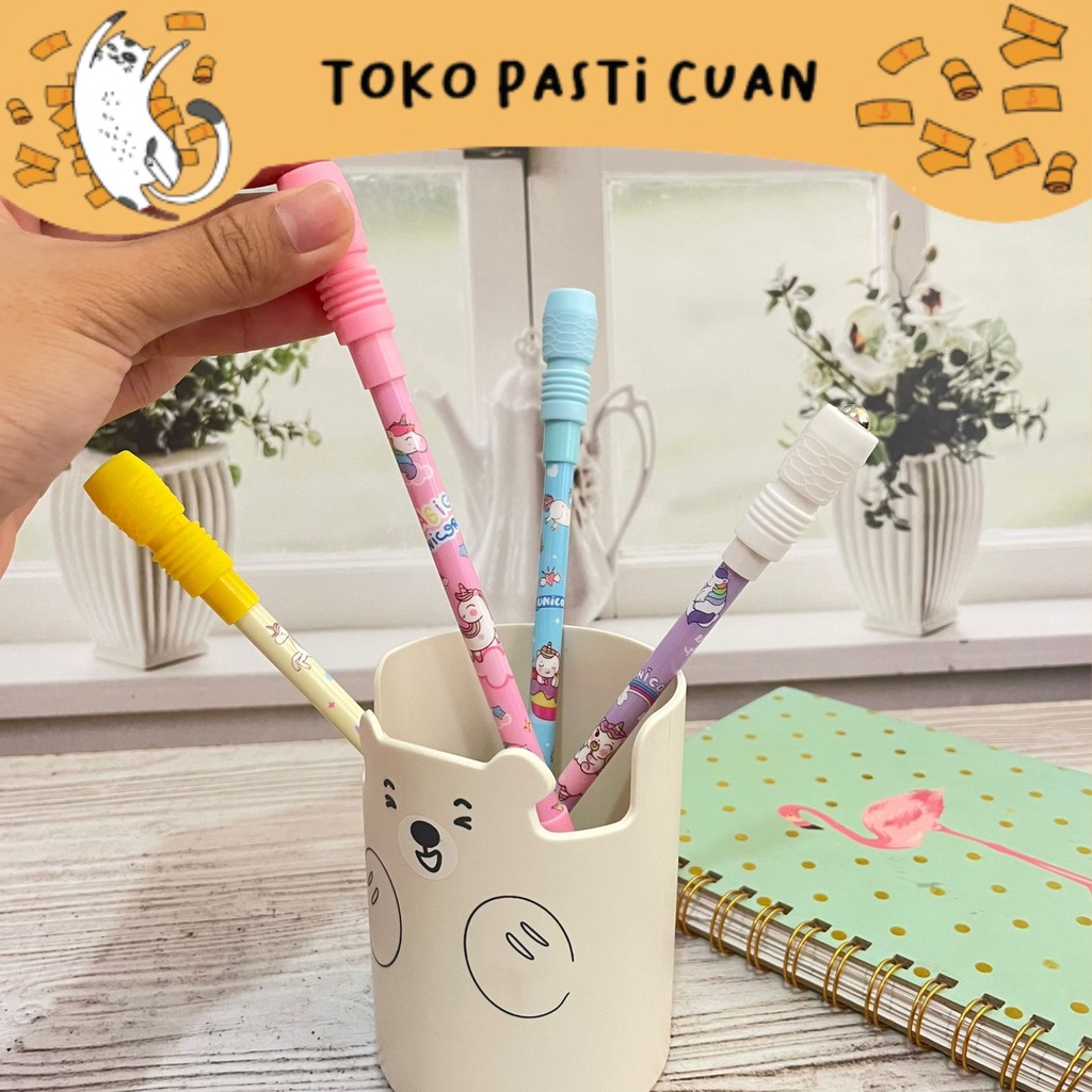 

pulpen pen gel putar magnet karakter unicorn (4/8/12 pcs) pena lucu tinta hitam bisa COD pen imut keren pulpen unik atk kebutuhan anak sekolah termurah import