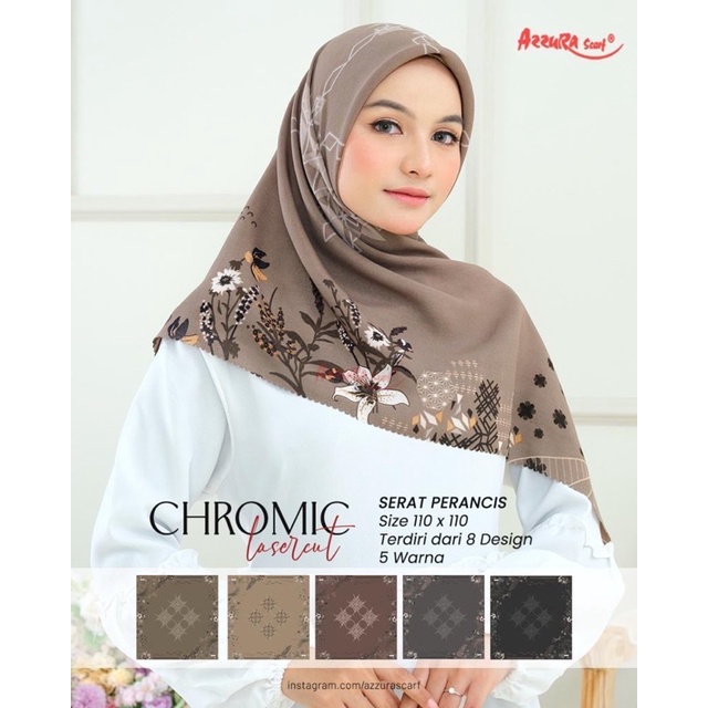 ( SERI A ) SEGIEMPAT MOTIF CHROMIC LASERCUT AZZURA SERAT PRANCIS