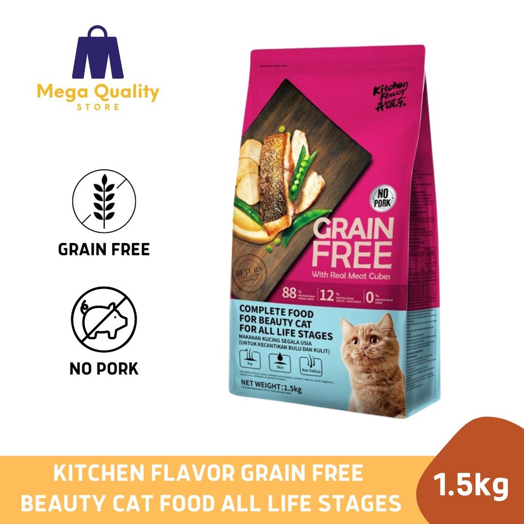 Jual Kitchen Flavor Grain Free Beauty Cat Food All Life Stages Freshpack 1.5kg Shopee Indonesia
