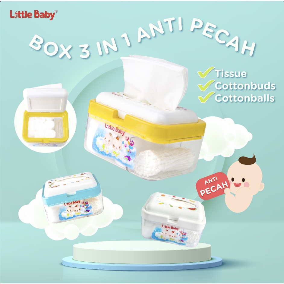 Little Baby - Box 3 in 1 Multifungsi Anti Pecah BX1120 / tempat tisu