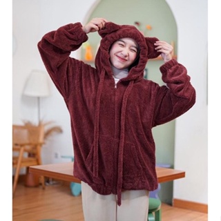 Image of thu nhỏ Jacket Sherpa Bear Zipper Hoodie Wanita Tudung Telinga / Jacket Bulu Cewek Viral -BY DP #0