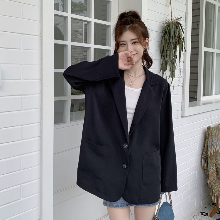 Blazer Wanita Hitam Korean Style Jaket Terbaru