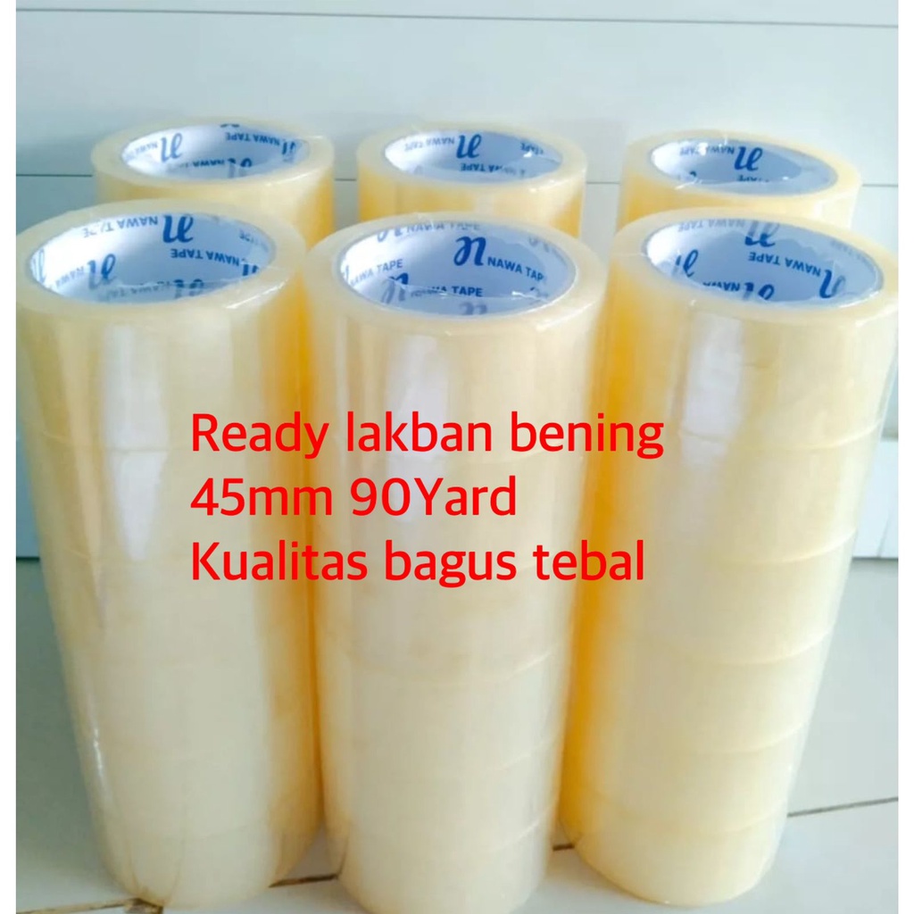

PROMO !! LAKBAN BENING LAKBAN SUPERR LENGKET MERK NAWAS 45MM 90YARD LAKBAN MURAH KUALITAS BAGUS TEBAL LAKBAN MURAH