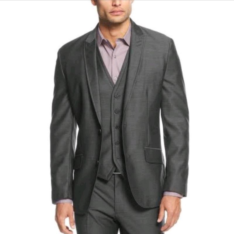 Jas Pria Formal Abu Slim Fit Dark Grey