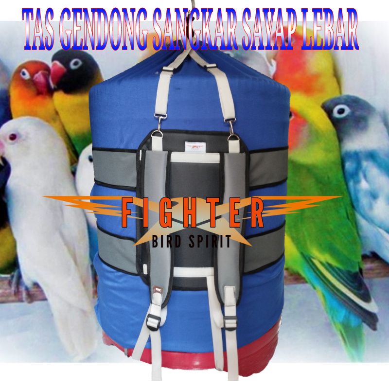 WRT Tas sangkar murai sangkar kotak sangkar lovebird sayap lebar tali tebal full aksesoris