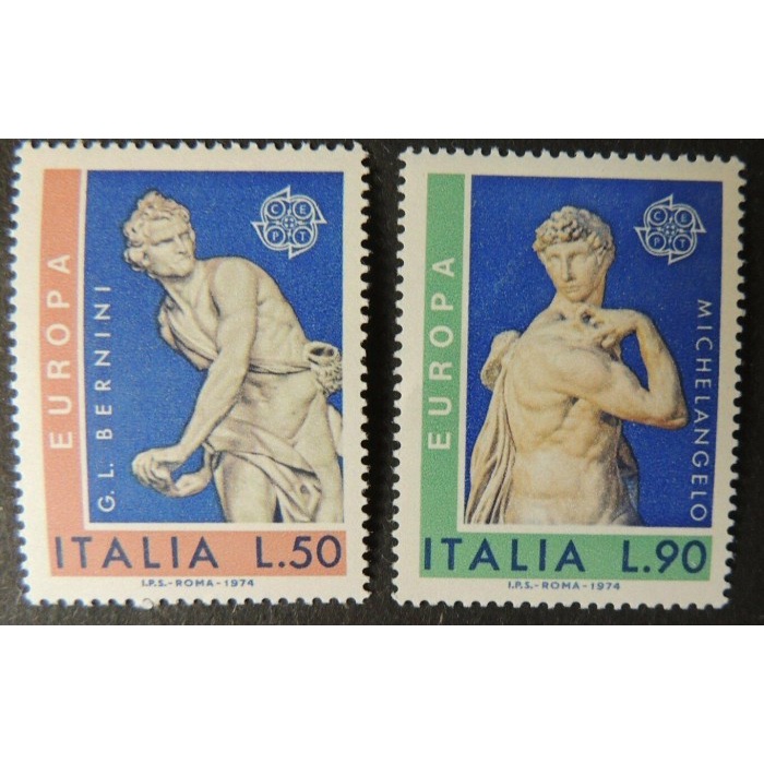 

✨NEW✨ - PERANGKO ITALY 1974 - EUROPA CEPT - SCULPTURES MINT