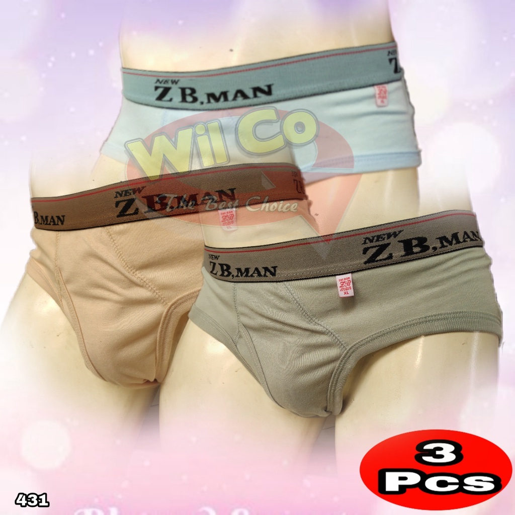 K431T - (HARGA PER 3 Pcs) CELANA DALAM PRIA ZB MAN MURAH BERKUALITAS SIZE M - 3XL