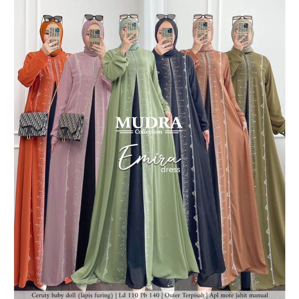[NEW] EMIRA DRESS GAMIS SYARI PESTA ORIGINAL BY MUDRA HIJAB