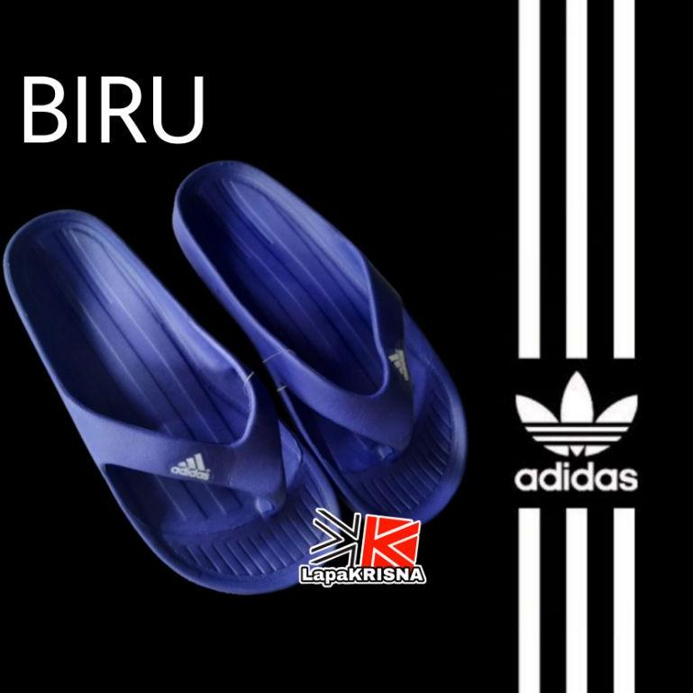 [O-U2U] ✔] Sendal Jepit Pria Adidas Duramo Thong Biru-amanah