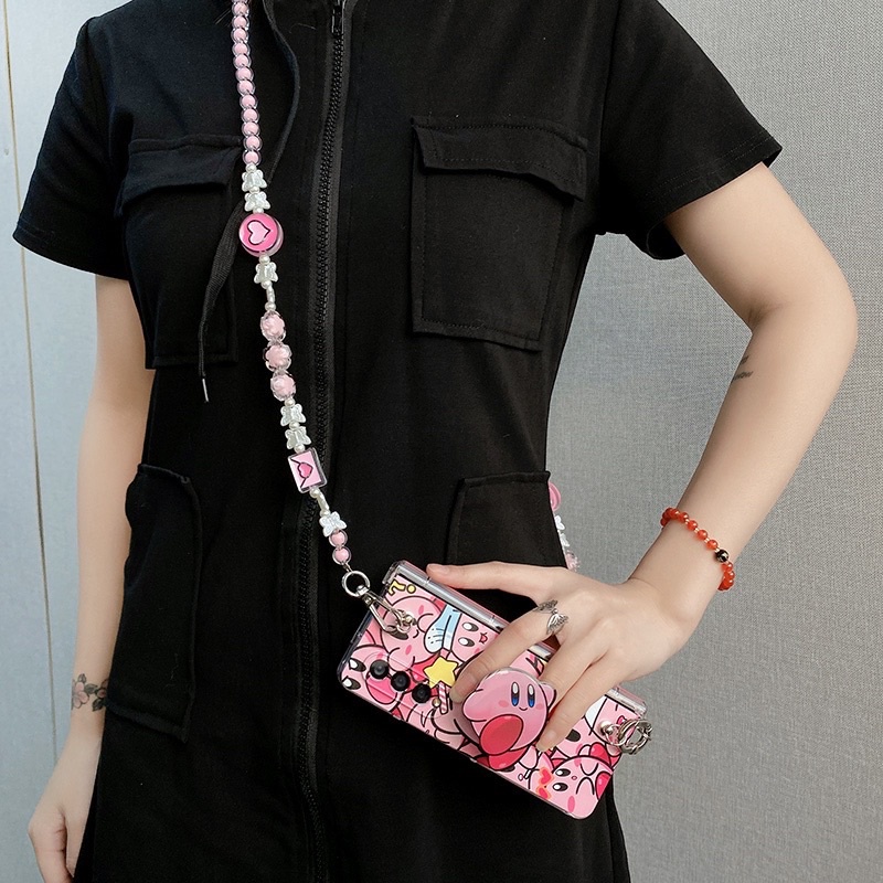 Pink &amp; Purple Candy Pearl Series Lanyard Tali Panjang Selempang Sling Phone Chain Gantungan HP Lucu