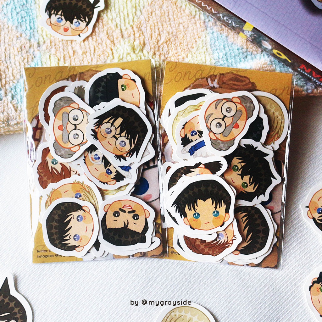 

READ DESCRIPTION - Detective Conan Diecut Sticker SET [by @mygrayside]