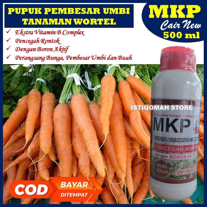 Pupuk MKP Cair New 500ML Pupuk Pembesar Umbi Wortel dan Tanaman Umbi Lainnya - Obat Semprot Pembesar Umbi Tanaman Wortel - Pupuk Pembesar Khusus Umbi Wortel Terbaik Bagus Murah Terlaris  - Pupuk Pembesar Buah dan Umbi Super Cepat untuk Tanaman Wortel