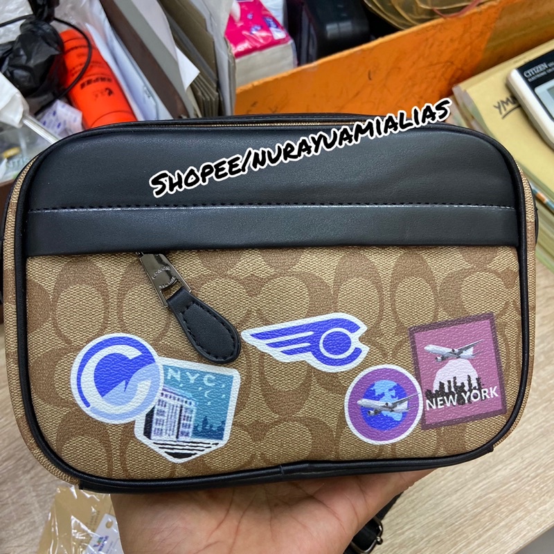 coach Graham Signature import high quality messenger bag coach tas selempang pria coach