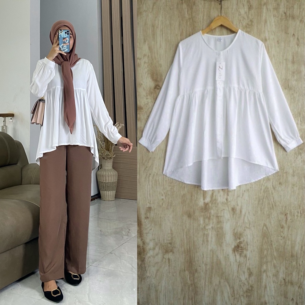 MARISA blouse by ZALFA OUTFIT / blouse polos / kemeja polos / blouse rayon