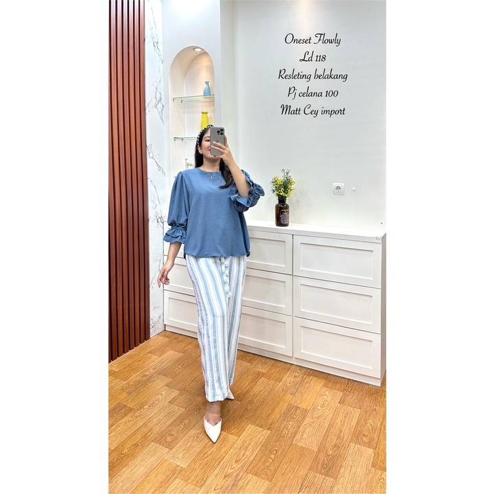 Set Celana Annisa Fashion Original/ Flowly Oneset/ Nadine Oneset