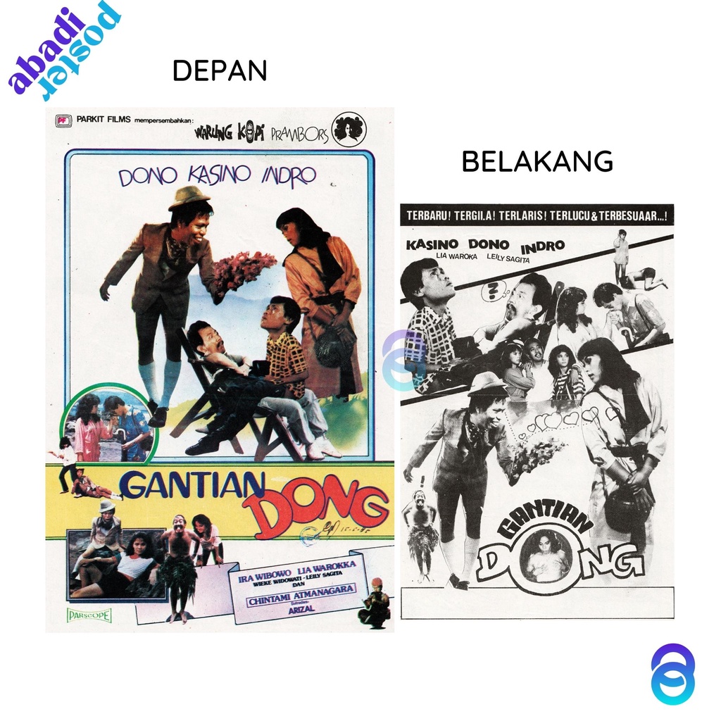 poster film lawas gantian dong - poster warkop dki - dono kasino indro - poster vintage