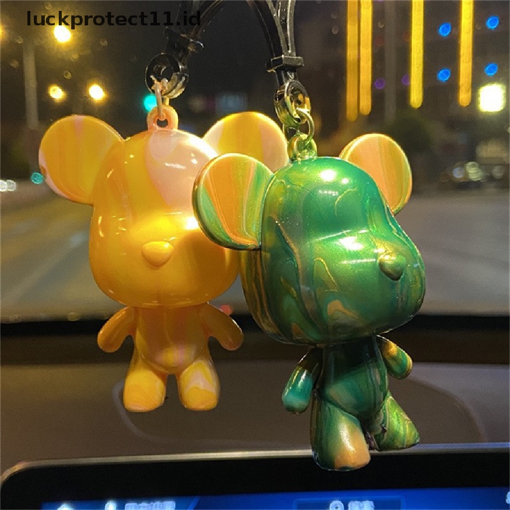 /Fashion Hot//// Fluid Bear set Handmade Diy Graffiti Bearbrick Statue Manual Mainan Orang Tua-Anak Cairan Paing Violent Bear Statue Dekorasi Rumah.