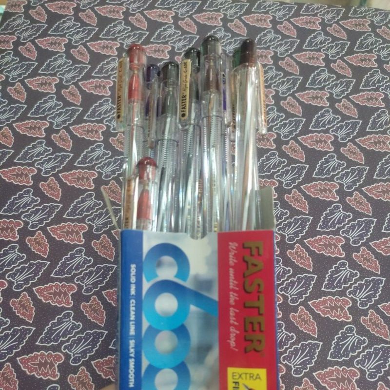 (1 kotak isi 12) Pena Faster/Pena Queens Tinta/Pena Queens/Pena Tinta Joyko