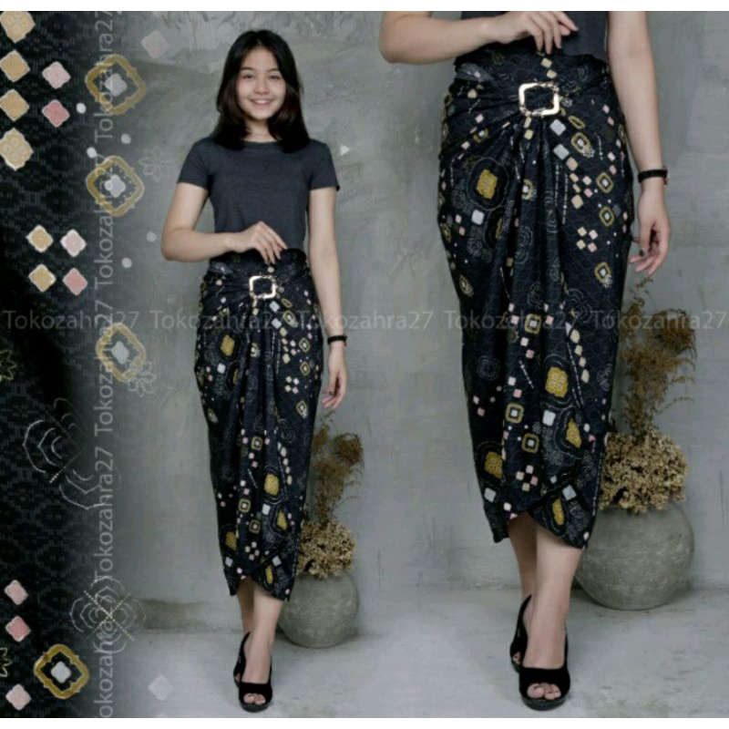 Bayar Ditempat - Rok Lilit Batik Motif Terbaru/ Rok Serut / Rok Kebaya / Bawahan Kebaya Modern &amp; Tradisional / Rok Wisuda / Rok Batik Murah / Batik Couple / Rok Rempel / Rok Plisket / Rok Lilit Instan/ Rok Sarung / Rok Floral HN Mode