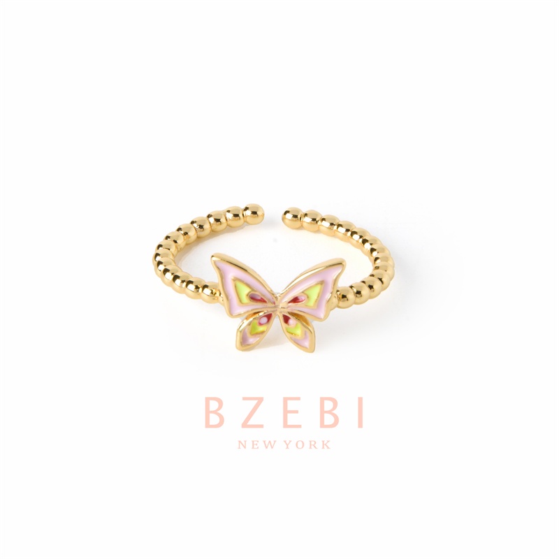 Bzebi Cincin Emas Berlian 18k Cincin Terbuka Dapat Disesuaikan Anti Karat Gaya Korea Aksesoris Fashion Wanita Aksesoris Harian Perhiasan Premium Hadiah Ultah Dengan Box 1108r