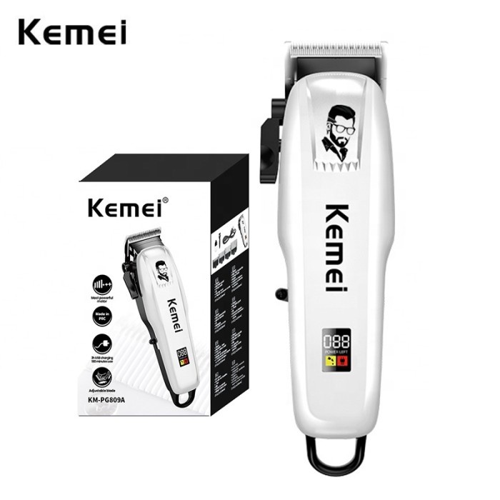 Alat Cukur Rambut Kemei KM 809A Hair Clipper Professional Elektrik Indikator Digital