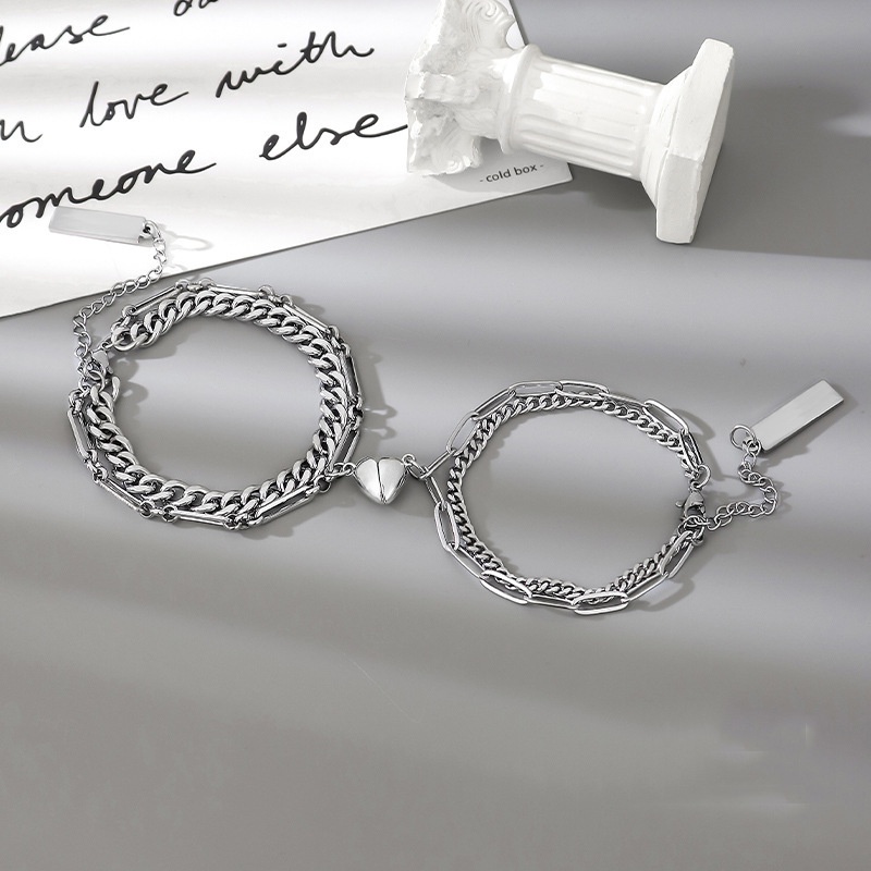 2pcs Magnet, Cinta, Atraksi, Gelang, heartthrob, Gelang Pecinta, Mode Baru, Tumpang Tindih splicing