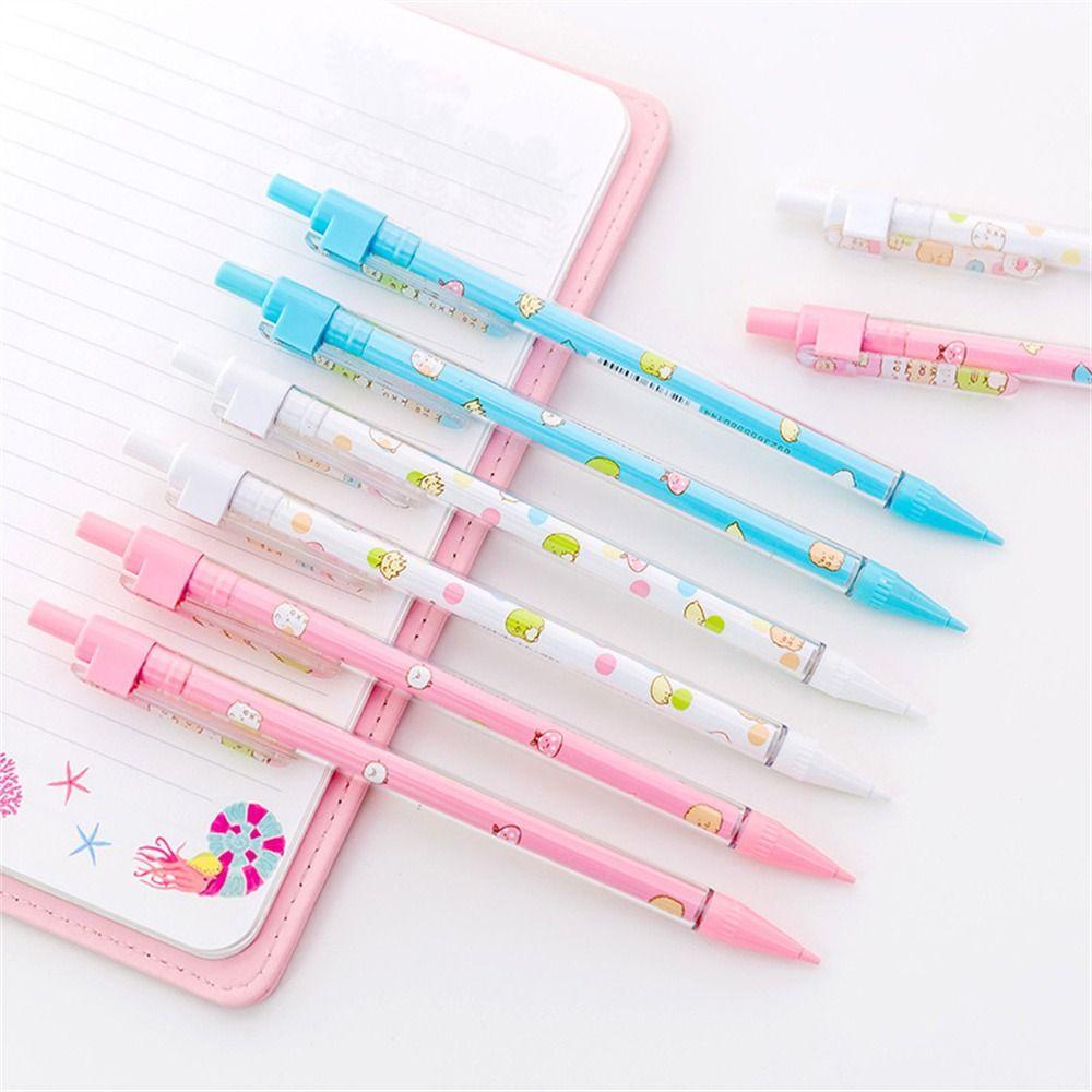 [Elegan] Pensil Otomatis Kantor 3PCS 0.7mm Tulisan Lucu Seni Sketsa Pensil Bergerak