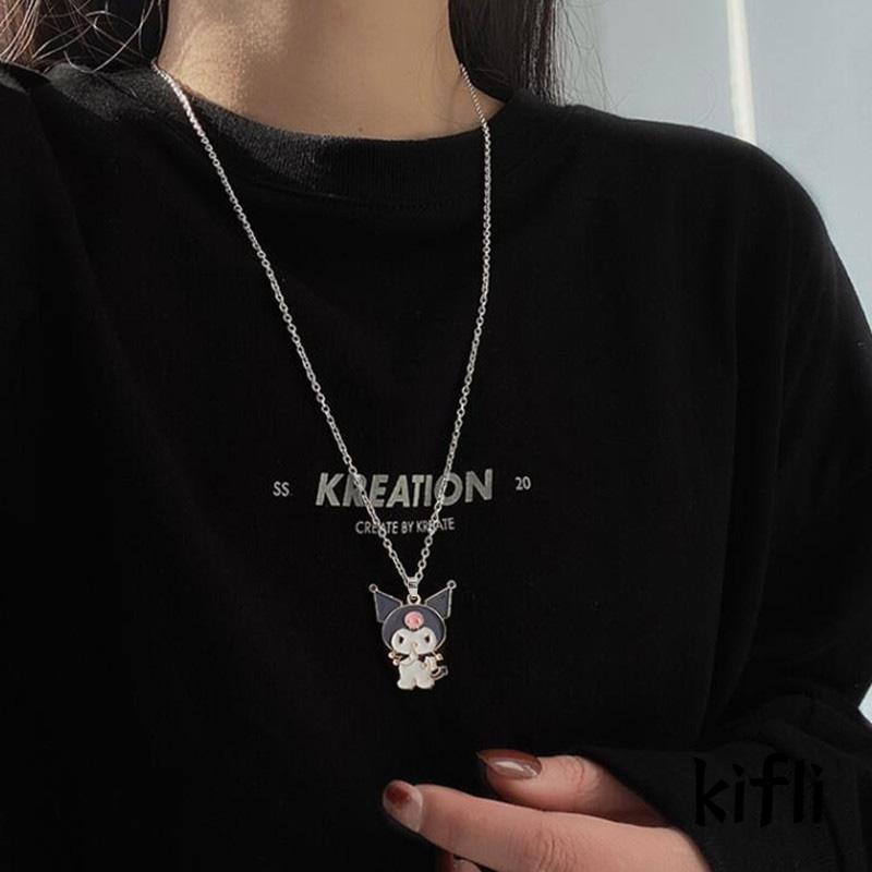 [KD] Kartun Punk Kalung Unisex Single-layer Logam Gelombang Air Kepribadian Hip Hop Kalung Panjang