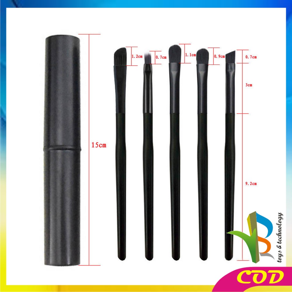RB-K96 Kuas Make Up Eyeshadow Set 5PCS Tabung Travel / Brush Make Up Cosmetic Eyeshadow Eyeliner Concealer Portable / Beauty Tools Set