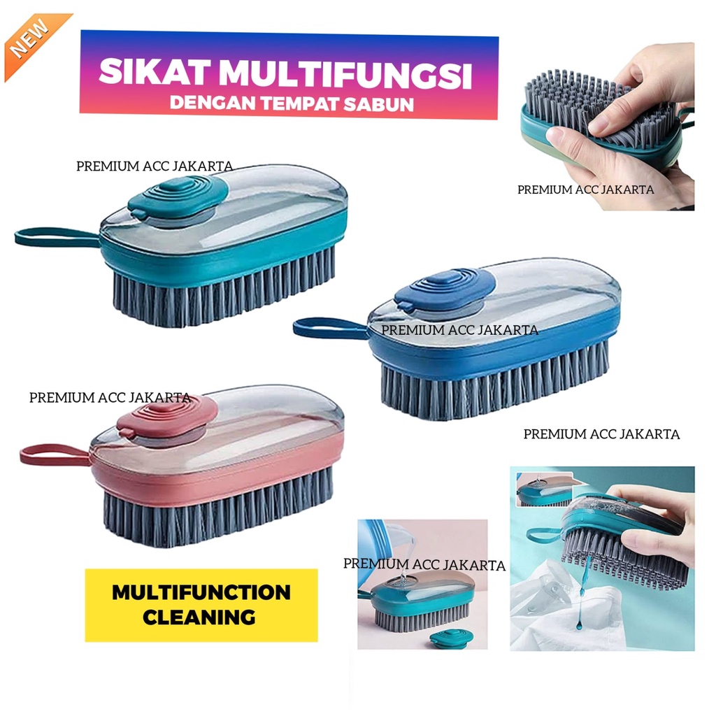 Dispenser Multifunction Cleaning Sikat Pembersih Pakaian / Baju / Lantai / Serbaguna / Sikat Dispenser Sabun Cair