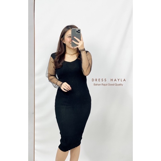 MDLV ~ Dress Hayla Rajut combi Lace Bodycon