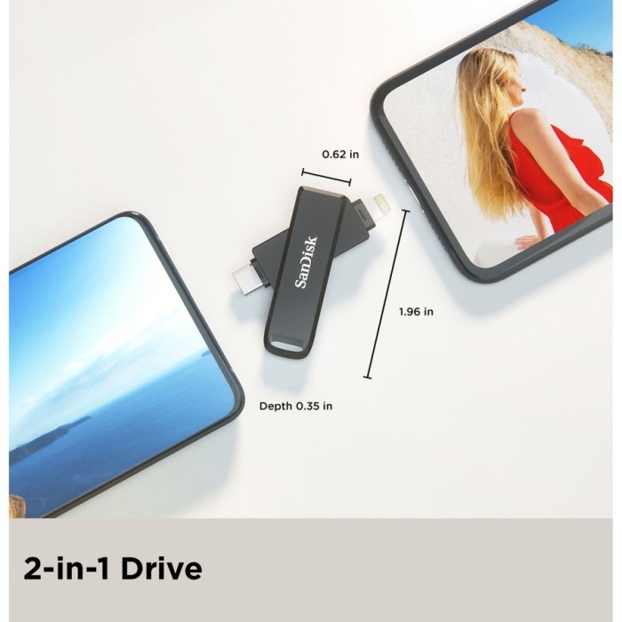 SanDisk iXpand Luxe Flashdisk OTG Type-C 128Gb For Lightning Port