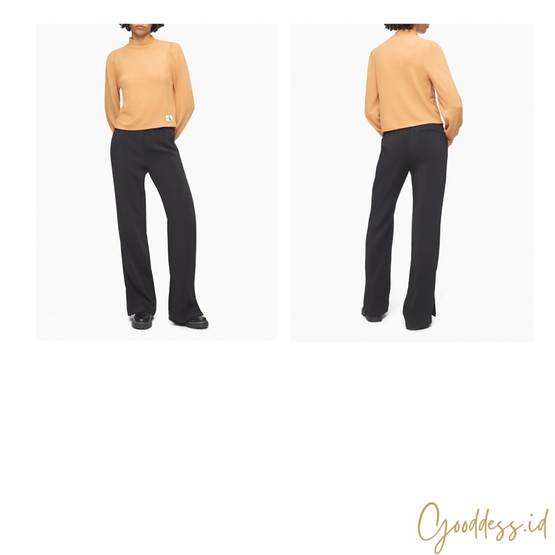 CALVIN KLEIN MOCK NECK BLOUSON SLEEVE SWEATER