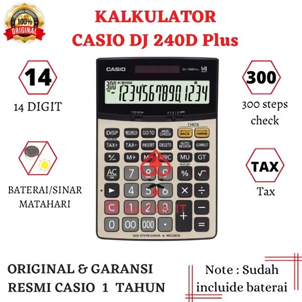 

TERMURAH Kalkulator Casio DJ 240D Plus Original