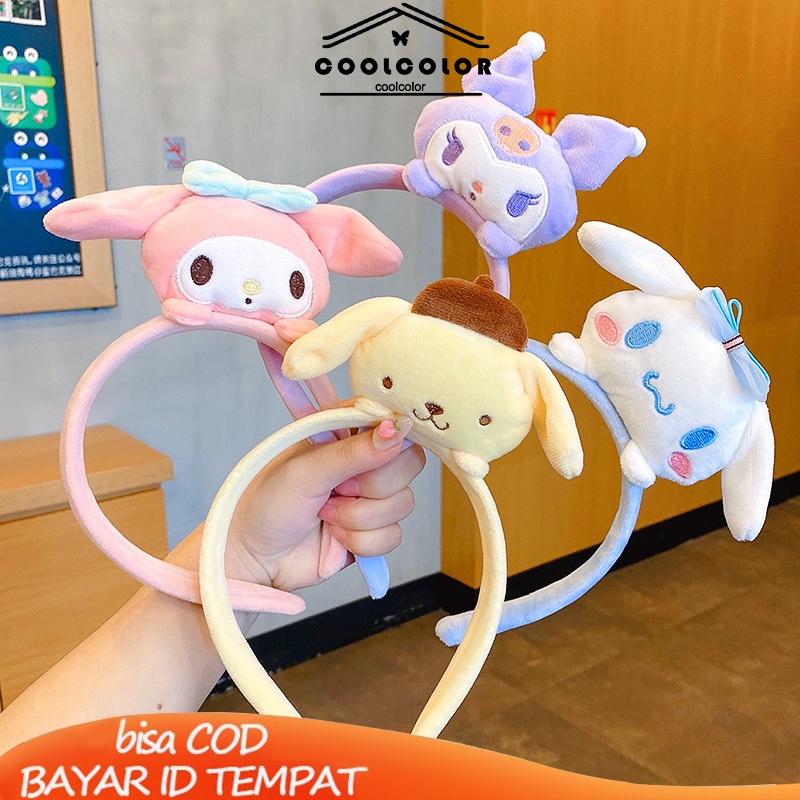 COD❤️Ikat Kepala Cinnamoroll Korea Cute Cat Telinga Rambut Band Cuci Wajah Ikat Kepala Sederhana Tekan Rambut Klip Hiasan Kepala Fashion Murah